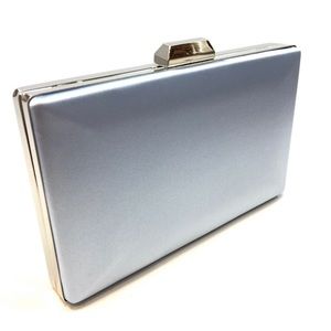 Light blue clutch handbag